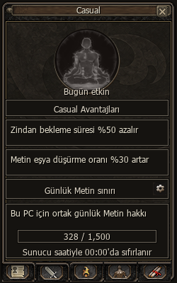 Avantajları ve günlük Metin sayacını gösteren Casual arayüzü